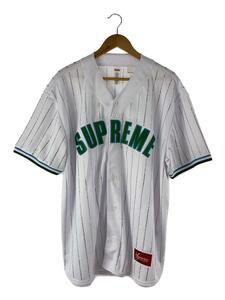 Supreme◆22SS/Rhinestone Stripe Baseball Jersey/XL/ポリエステル/WHT