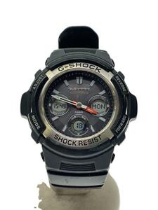 CASIO◆ソーラー腕時計・G-SHOCK/デジアナ/BLK