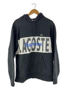 Supreme◆LACOSTE Logo Panel Hooded Sweatshirt/パーカー/L/コットン/BLK