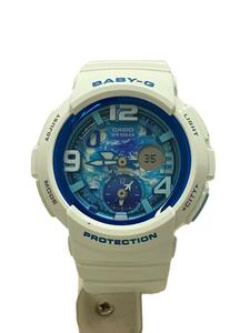 CASIO◆クォーツ腕時計・Baby-G/アナログ/ラバー/BLU/WHT