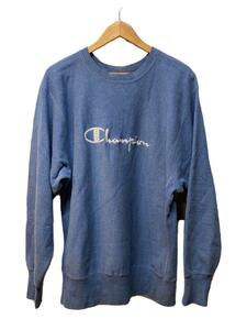 Champion◆スウェット/XL/コットン/BLU/90s/USA製/刺繍ロゴ/リバースウィーブ