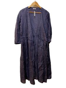 fog linen work◆長袖ワンピース/-/リネン/NVY/ストライプ/36002