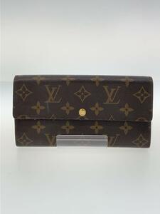 LOUIS VUITTON◆1)ポルト・フォイユ・サラ_モノグラム・キャンバス_BRW/PVC/BRW/レディース