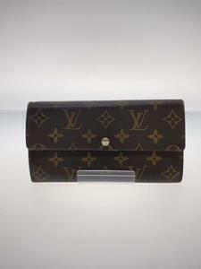 LOUIS VUITTON◆ポルト・フォイユ・サラ_モノグラム・フルリ_BRW/PVC/ブラウン/レディース