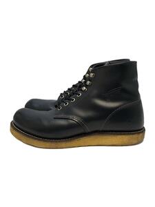 RED WING◆レースアップブーツ・6インチクラシックプレーントゥ/US7.5/BLK/レザー