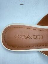 COACH◆SELINE LEATHER SLIDE/サンダル/US6/IVO/レザー/箱付属_画像6