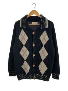 INVERALLAN*a-ga il / Scotland made / hand knitted / cardigan ( thick )/-/ wool /BLK