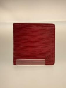 LOUIS VUITTON◆ポルト・ビエ・カルト・クレディ・モネ_エピ_RED/レザー/RED/レディース