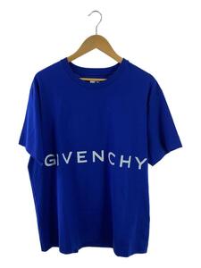 GIVENCHY◆Branding Bonded Relax Fit T-Shir/Tシャツ/XL/ブルー/BM71D43Y6B