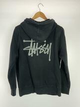 STUSSY◆ジップパーカー/S/コットン/BLK_画像2