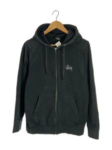 STUSSY◆ジップパーカー/S/コットン/BLK