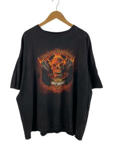 HARLEY DAVIDSON◆Tシャツ/メキシコ製/穴有/4XL/色褪せ有コットン/ブラック