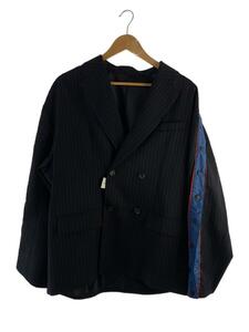 meagratia◆テーラードジャケット/4/ウール/NVY/ストライプ/22211-0102/sleeve open JKT