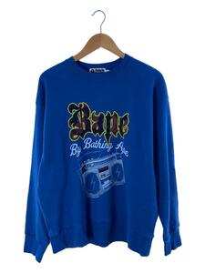 A BATHING APE◆スウェット/L/コットン/BLU/プリント/001SWJ801004M