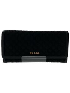 PRADA◆長財布/レザー/BLK/レディース/1MH132/カードケース付/224