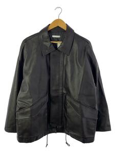 WYM◆FAUX LEATHER MILITARY BLOUSON/M/フェイクレザー/BRW/無地/WYjk715