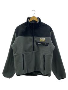 HUMAN MADE◆FLEECE HALF-ZIP PULLOVER/フリースジャケット/S/ポリエステル/GRY/無地