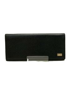 dunhill◆フラップロングウォレット/長財布/レザー/BLK/無地/メンズ