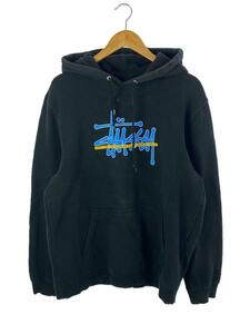 STUSSY◆パーカー/L/コットン/BLK/Z4000SAS18