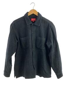 Supreme◆22AW/Brushed Flannel Twill Shirt/長袖シャツ/S/コットン/BLK/使用感有