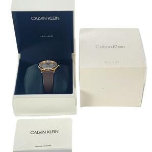 Calvin Klein◆クォーツ腕時計/アナログ/レザー/SLV/BRW/K3M226の画像7