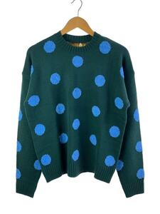 Brain Dead◆POLKA PILE CREWNECK SWEATER/S/アクリル/GRN/ドット//