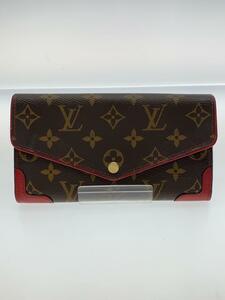 LOUIS VUITTON◆ポルト・フォイユ・サラ・レティーロ_モノグラム・キャンバス_BRW_ポピーペタル/PVC/BRW/総柄///