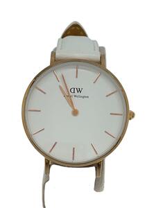 Daniel Wellington◆クォーツ腕時計/アナログ/レザー/WHT/WHT/DW00100189//