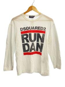 DSQUARED2◆RUN DAN/L/ST-SHIRT/長袖Tシャツ/L/コットン/ホワイト/ディースクエアード//