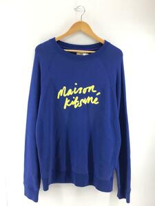 MAISON KITSUNE◆スウェット/L/コットン/BLU/fm00355km0002/NEON LOGO SWEATSHIRT//