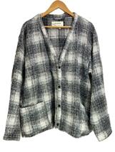 ANACHRONORM◆MOHAIR LIKE CARDIGAN/カーディガン(厚手)/3/ウール/GRY/チェック_画像1