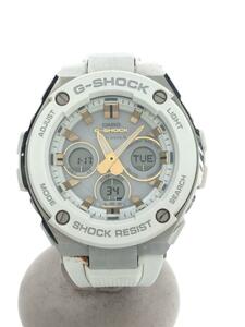 CASIO◆ソーラー腕時計・G-SHOCK/デジアナ/WHT/汚れ有//