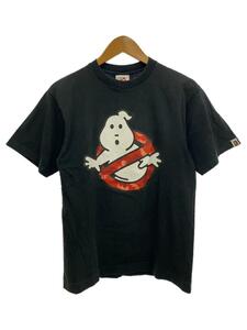 A BATHING APE◆Tシャツ/M/コットン/BLK/プリント/袖裾シングルステッチ/×GHOST BUSTERS//