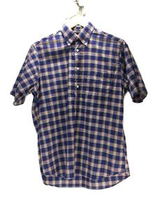 individualized shirts◆半袖シャツ/14.5/プルオーバー/コットン/NVY/チェック//ボタンダウン