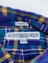 individualized shirts◆長袖シャツ/15.5/コットン/PUP/チェック//ボタンダウン_画像3