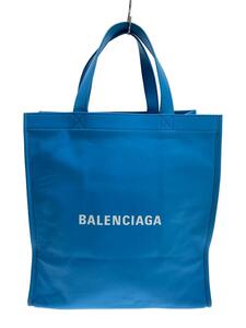 BALENCIAGA◆ロゴショッピングトートバッグ/レザー/BLU/544308//