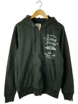 STUSSY◆飛行機プリント/ジップパーカー/L/コットン/BLK_画像1