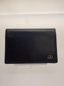 Christian Dior◆カードケース/レザー/BLK/メンズ