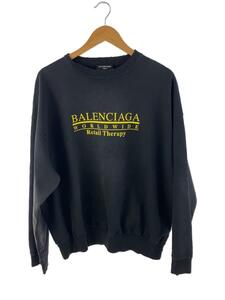 BALENCIAGA◆WORLDWIDE/ダメージ加工/クルーネックスウェット/M/ブラック/JP57 2021 00732