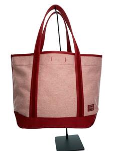 PORTER GIRL◆BOYFRIEND TOTE/トートバッグ/コットン/RED/無地