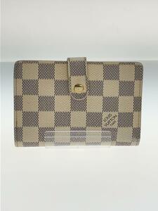 LOUIS VUITTON◆ポルト・フォイユ・ヴィエノワ_ダミエ・アズール_WHT/PVC/WHT/レディース