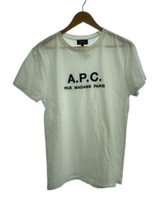 A.P.C.◆刺繍ロゴ/Tシャツ/L/コットン/WHT/25082-1-93307