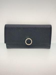 BVLGARI◆長財布/レザー/BLK/無地/メンズ/30414