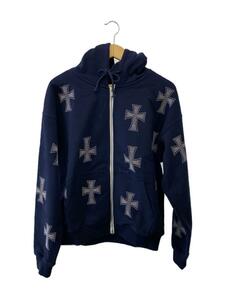 UNKNOWN LONDON◆ジップパーカー/XS/Navy Cross Rhinestone Zip Hoodie