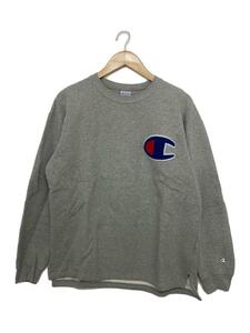 Champion◆スウェット/L/コットン/グレー/無地/C3-Q035/CREW NECK SWEATSHIRT/裏起毛