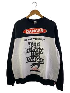 Blackeyepatch◆22FW/DANGER HOT LABEL CREWSWEAT/スウェット/L/コットン/BLK/プリント