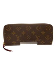 LOUIS VUITTON◆ポルト・フォイユ・クレマンス_モノグラム・キャンバス_BRW_フューシャ/PVC/BRW/レディース