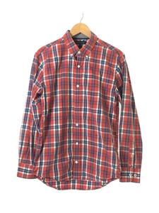 TOMMY HILFIGER◆長袖シャツ/L/コットン/RED/チェック//ボタンダウン