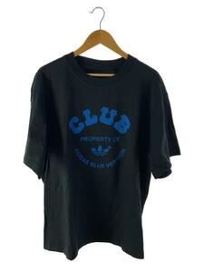 adidas◆Blue Version Club Tee/Tシャツ/XXL/コットン/BLK/プリント/IA2458//