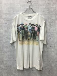 80s/BOB WADE/左肩汚れ有/ARTWEAR/Tシャツ/L/コットン/ホワイト//